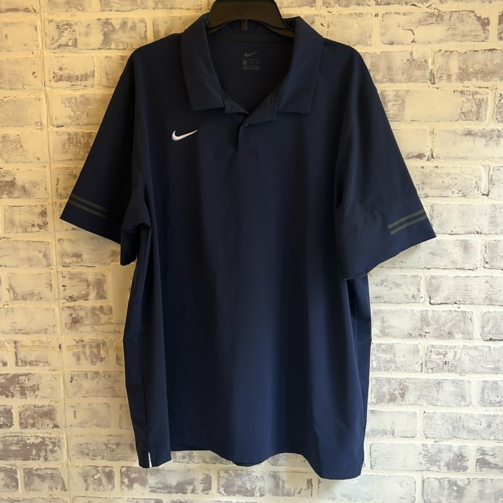 Nike Men’s Polo Short Sleeved Navy Golf Swoosh Lightweight Tee Size XXL